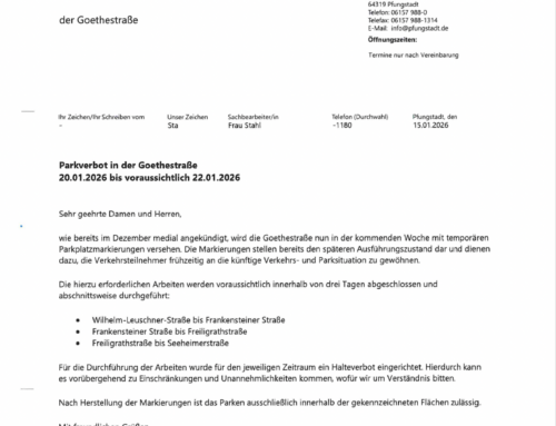 Parkverbot in der Göthestraße